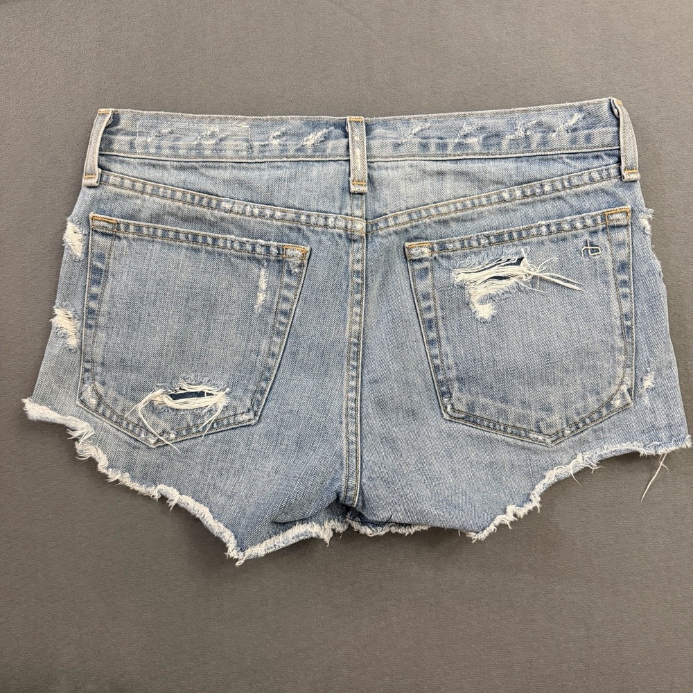 Rag & Bone Avenida Studded Denim Boyfriend Shorts Festival Cutoff Boho Distress - Picture 2 of 8